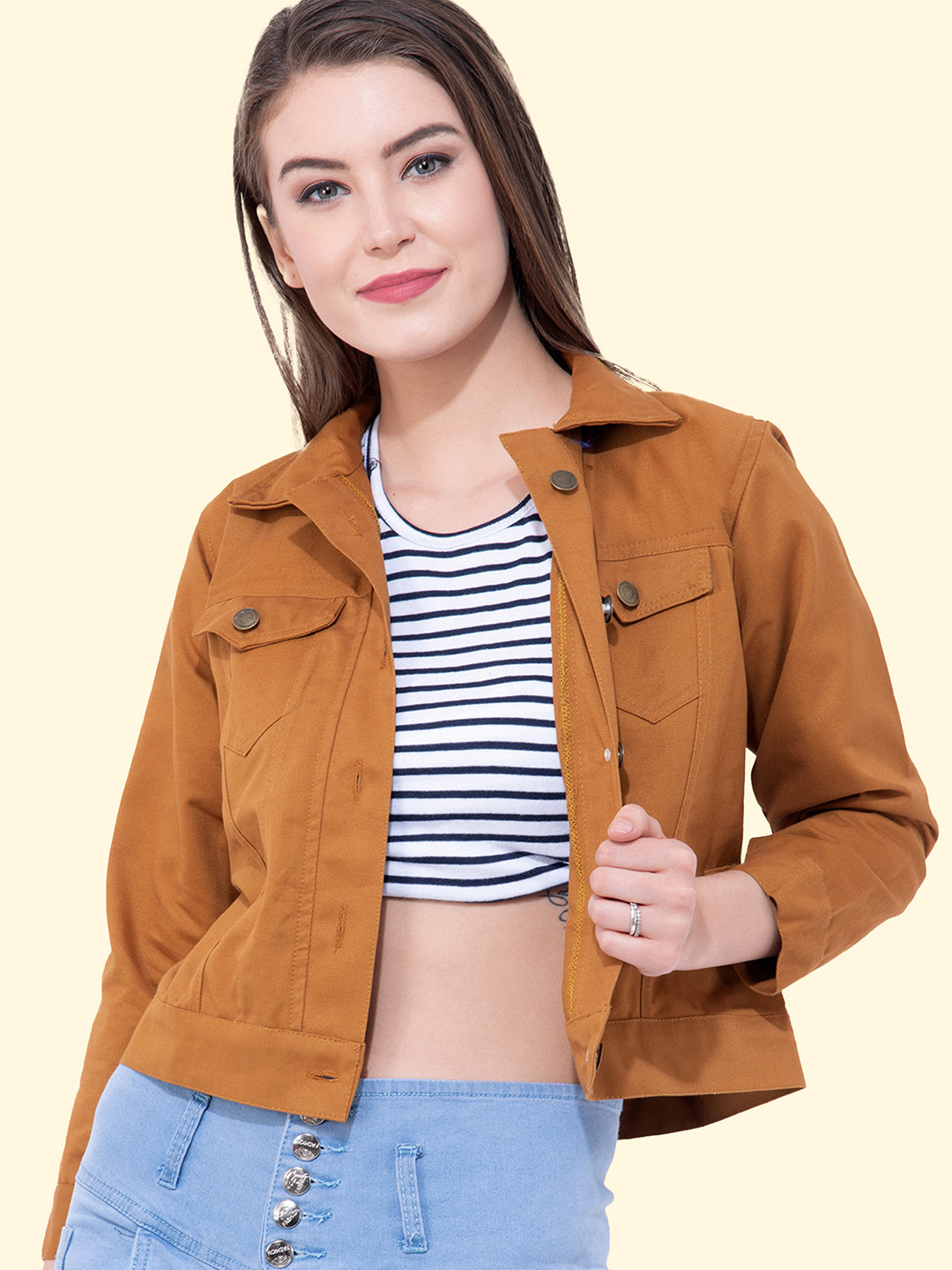 MONTREZ Crop Denim Jacket