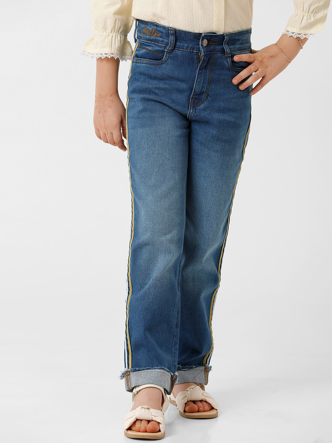 KATE & OSCAR Girls Light Fade Mid-Rise Jeans
