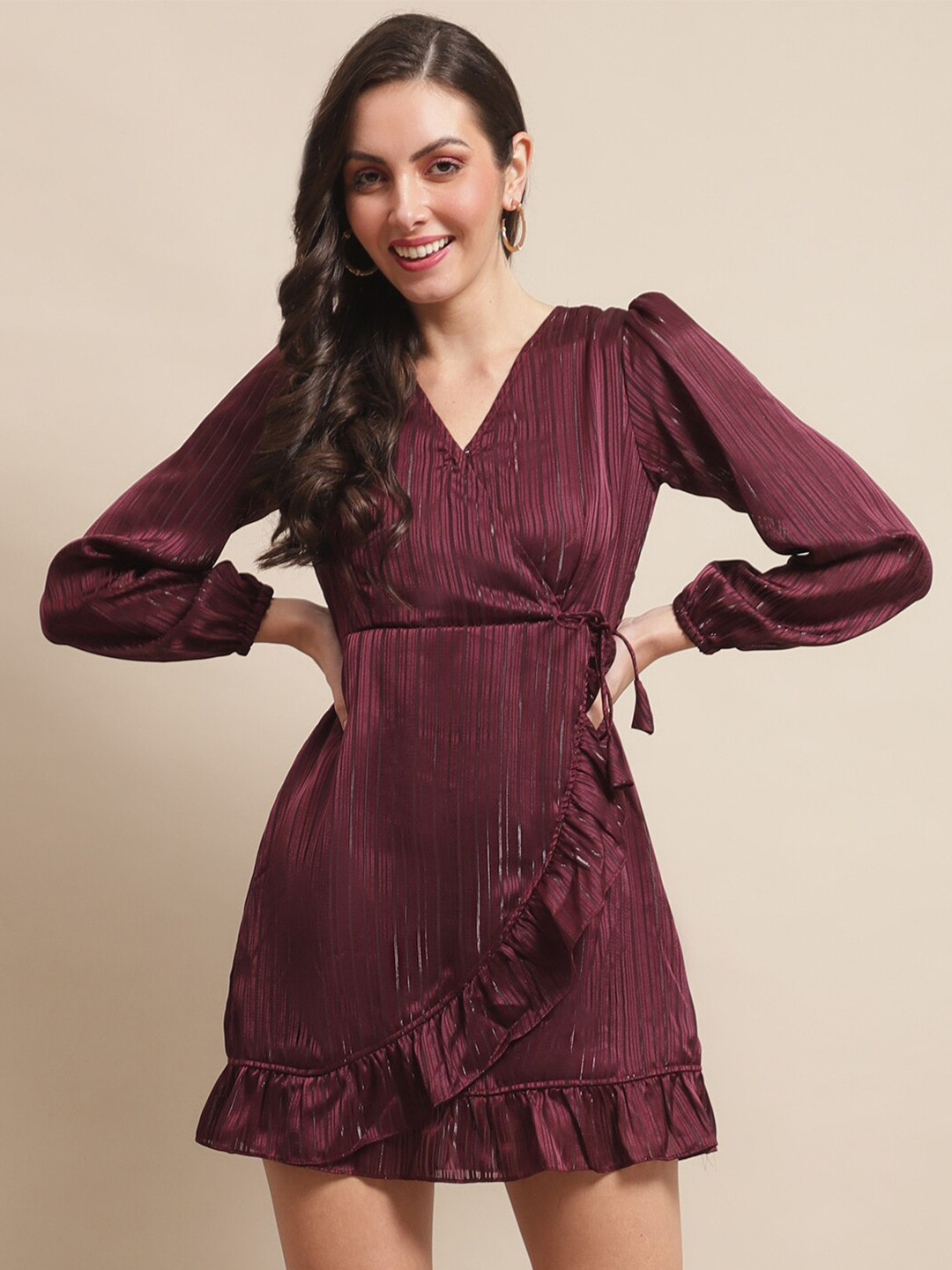 Claura Puff Sleeve Georgette Dress