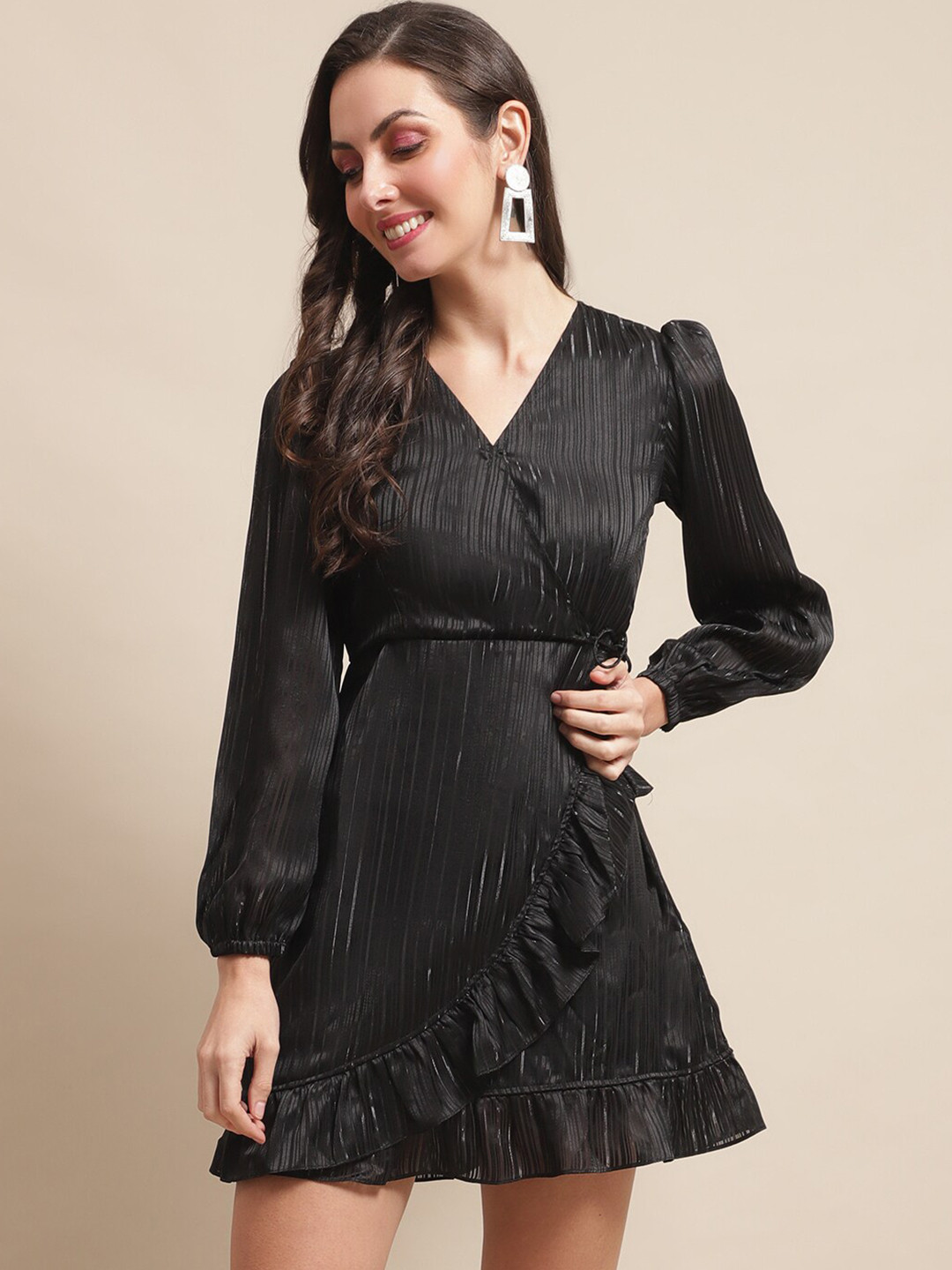 Claura Self Design Georgette Dress