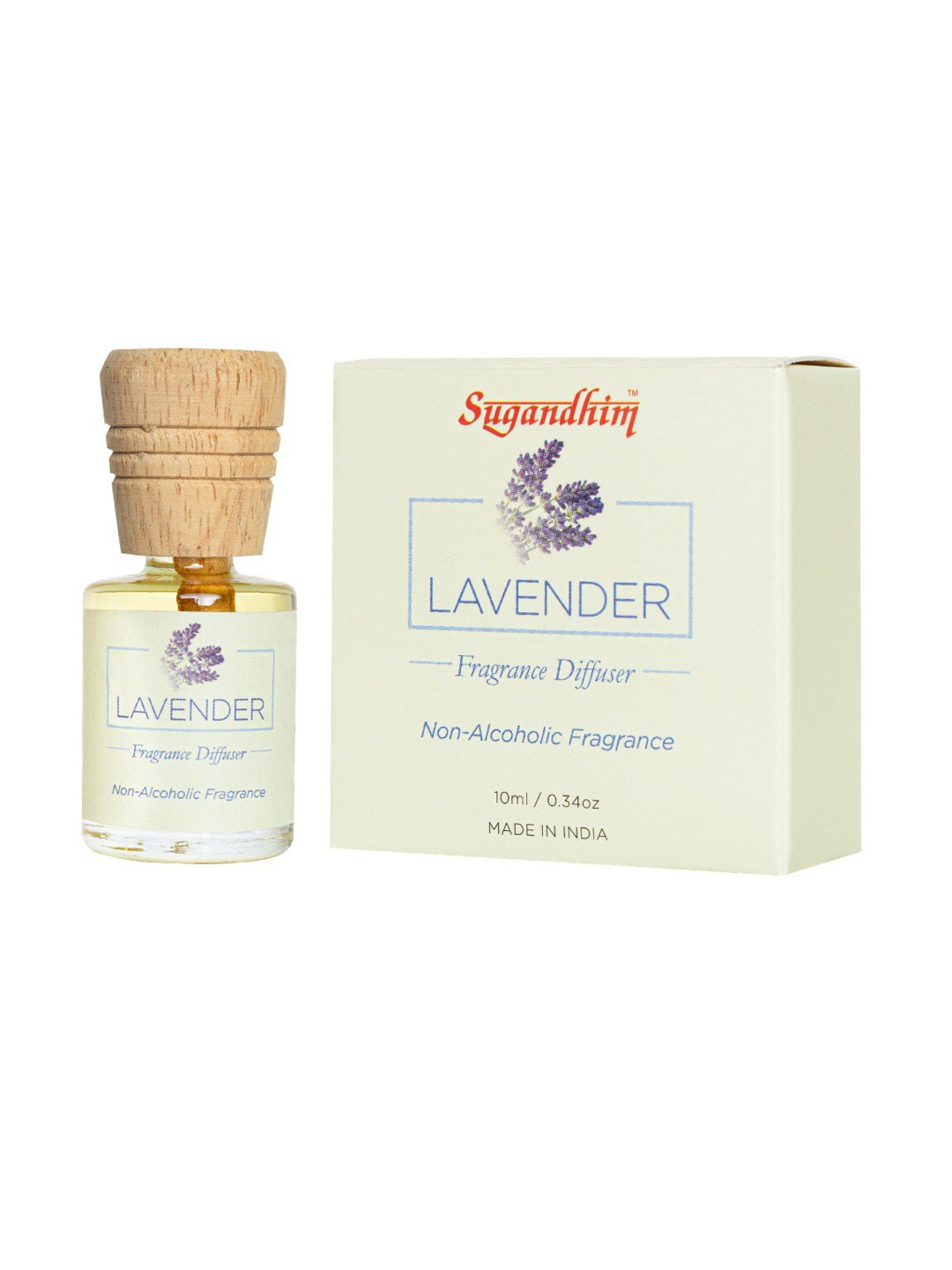 Sugandhim White Lavender Diffuser Elegant Glass Bottle Leak Proof Ideal for Home Car 10ml