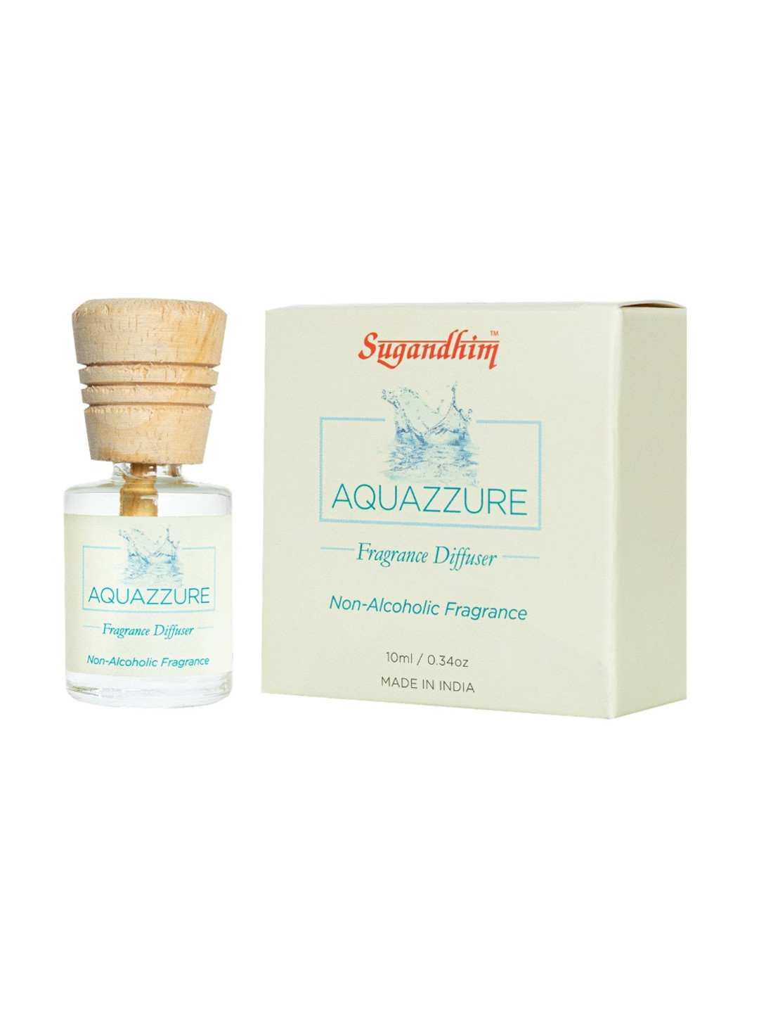 Sugandhim White Aquazzure Aroma Diffuser Natural Essential Oils Non Toxic Refreshing 10ml