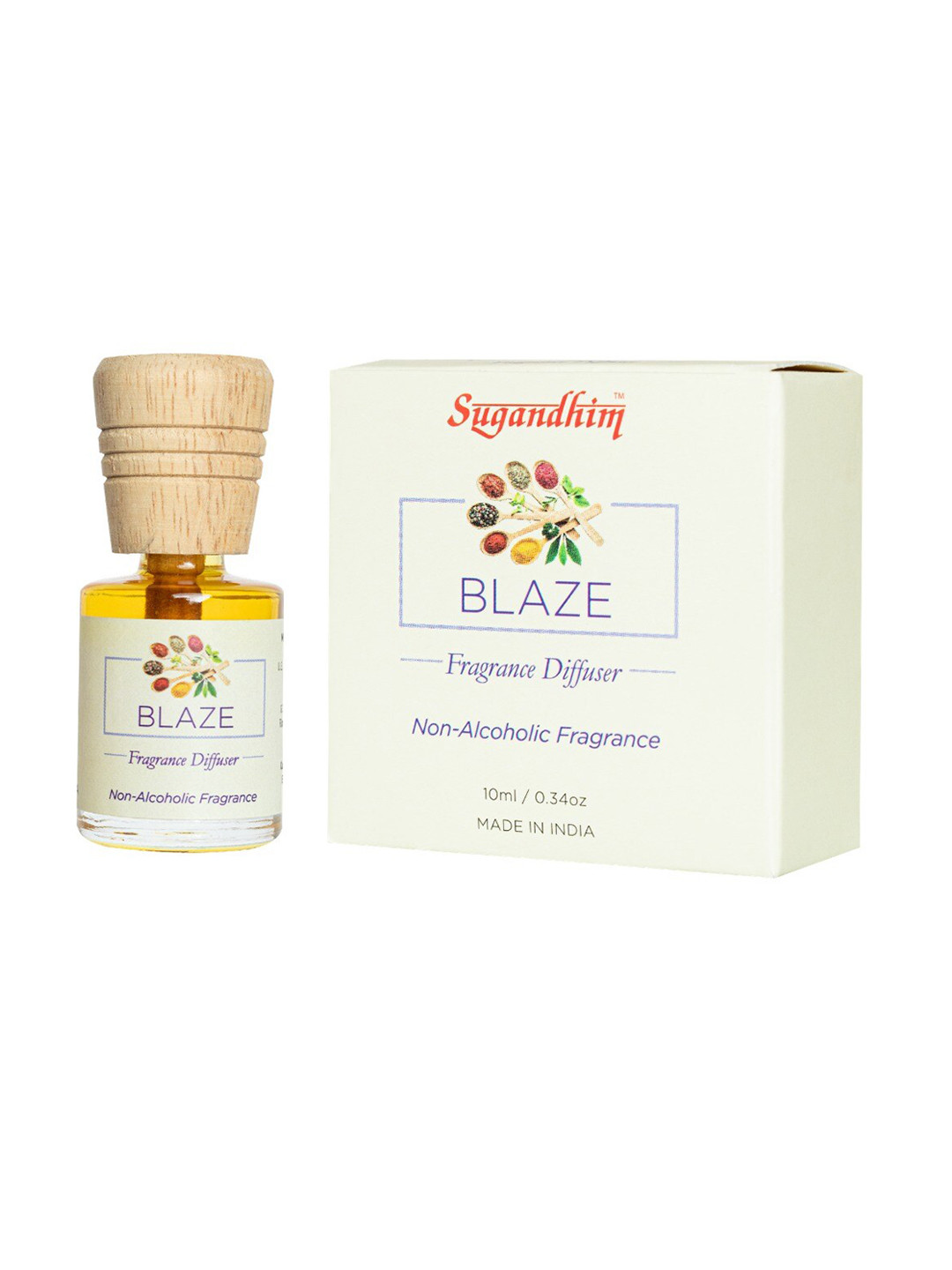 Sugandhim Blaze Fragrance Oil Diffuser Natural Aroma Stylish Accessory Perfect Gift 10ml