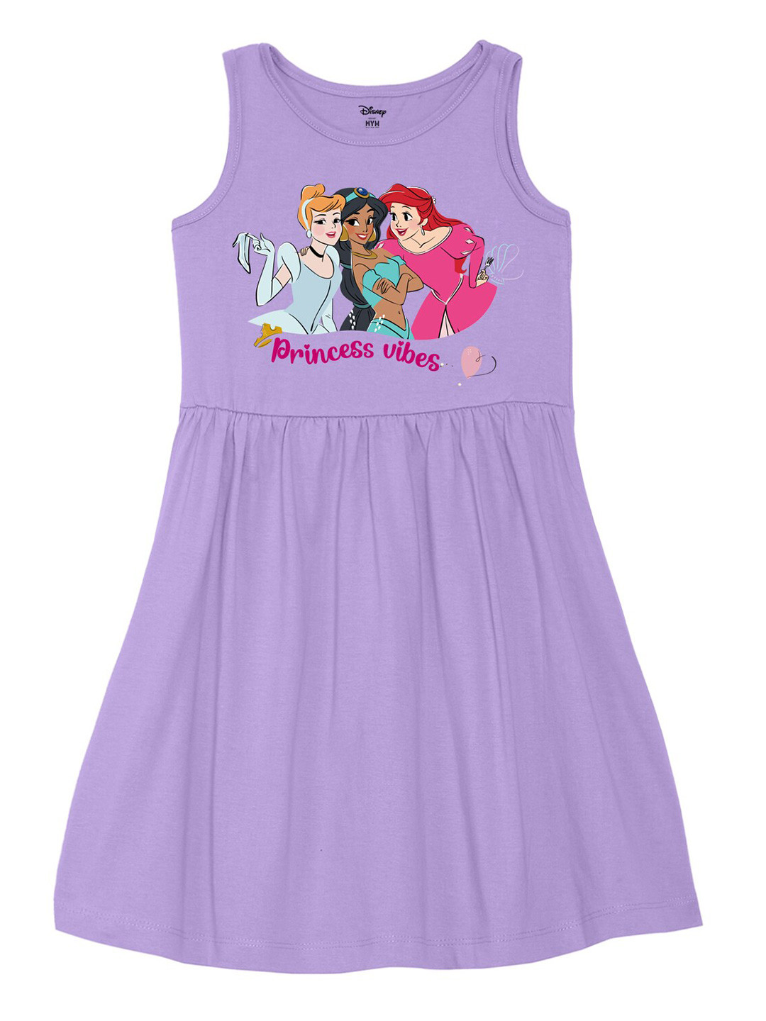 Wear Your Mind Girls Disney Princesses Printed Fit and Flare Dress