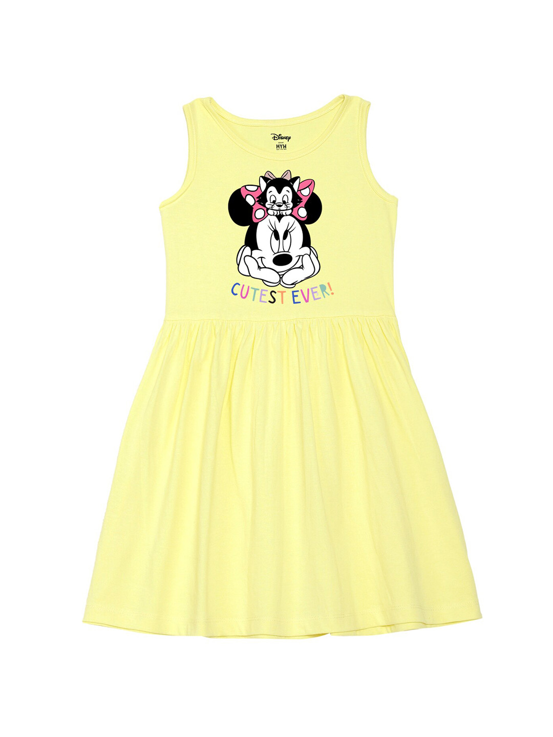 Wear Your Mind Girls Minnie Mouse Printed Pure Cotton Fit & Flare Dress