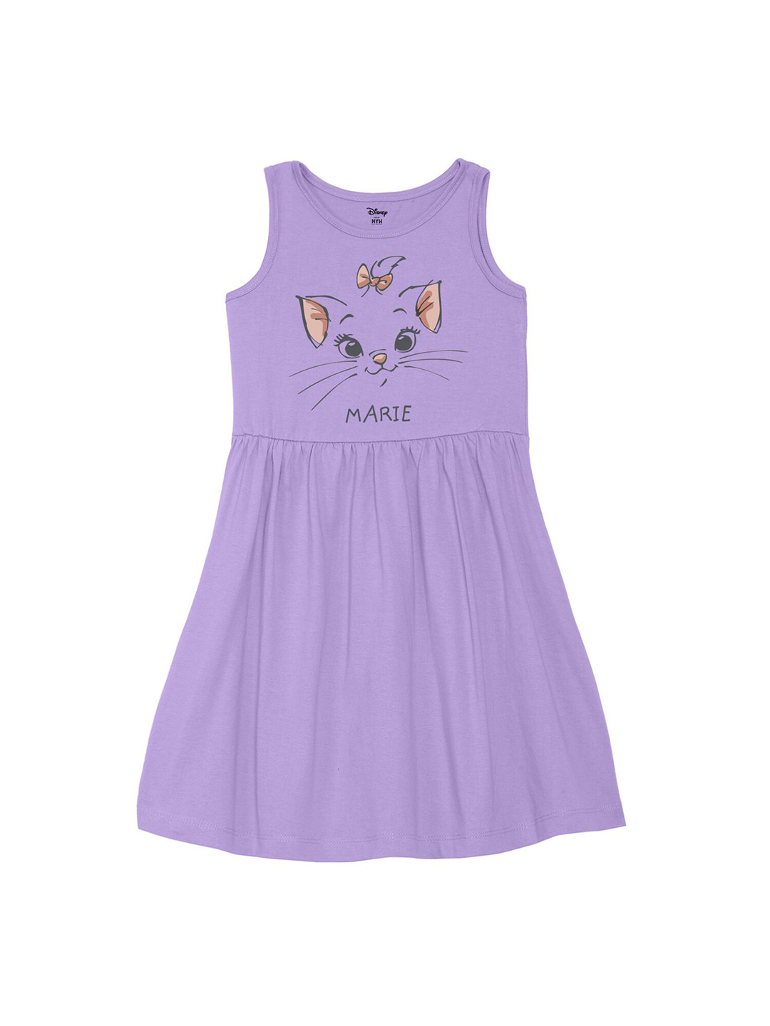 Wear Your Mind Girls Aristocats Printed A-Line Cotton Dress