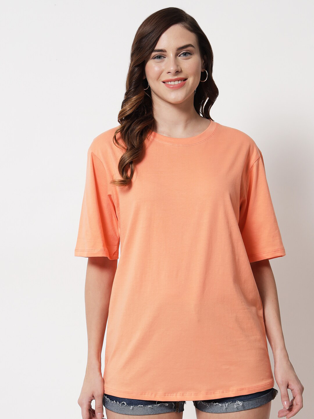 Funday Fashion Drop-Shoulder Sleeves Loose Cotton T-shirt