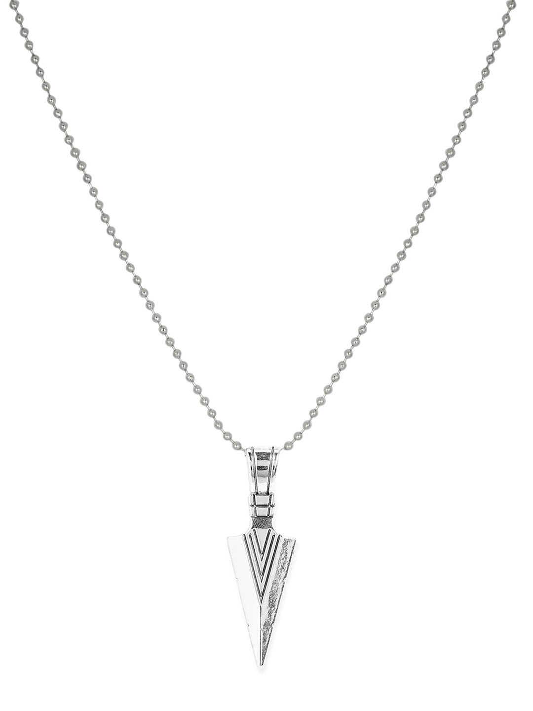 OOMPH Men Silver-Plated Arrow Rocking Pendants with Chains