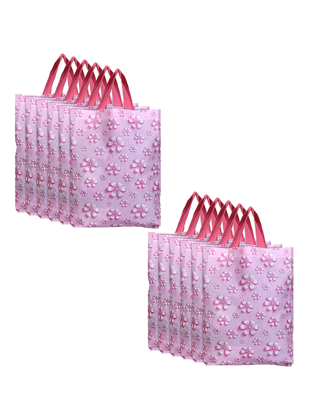 Kuber Industries Set of 12 Floral Printed Reusable Grocery Bag