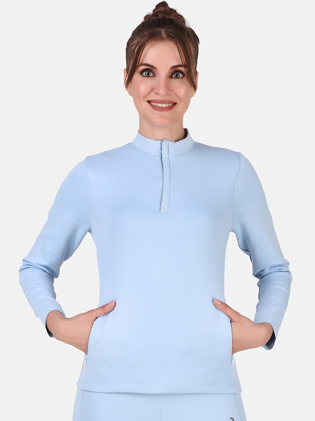 PERFKT-U Antimicrobial High Neck Long Sleeve Slim Fit Training Or GymTshirt
