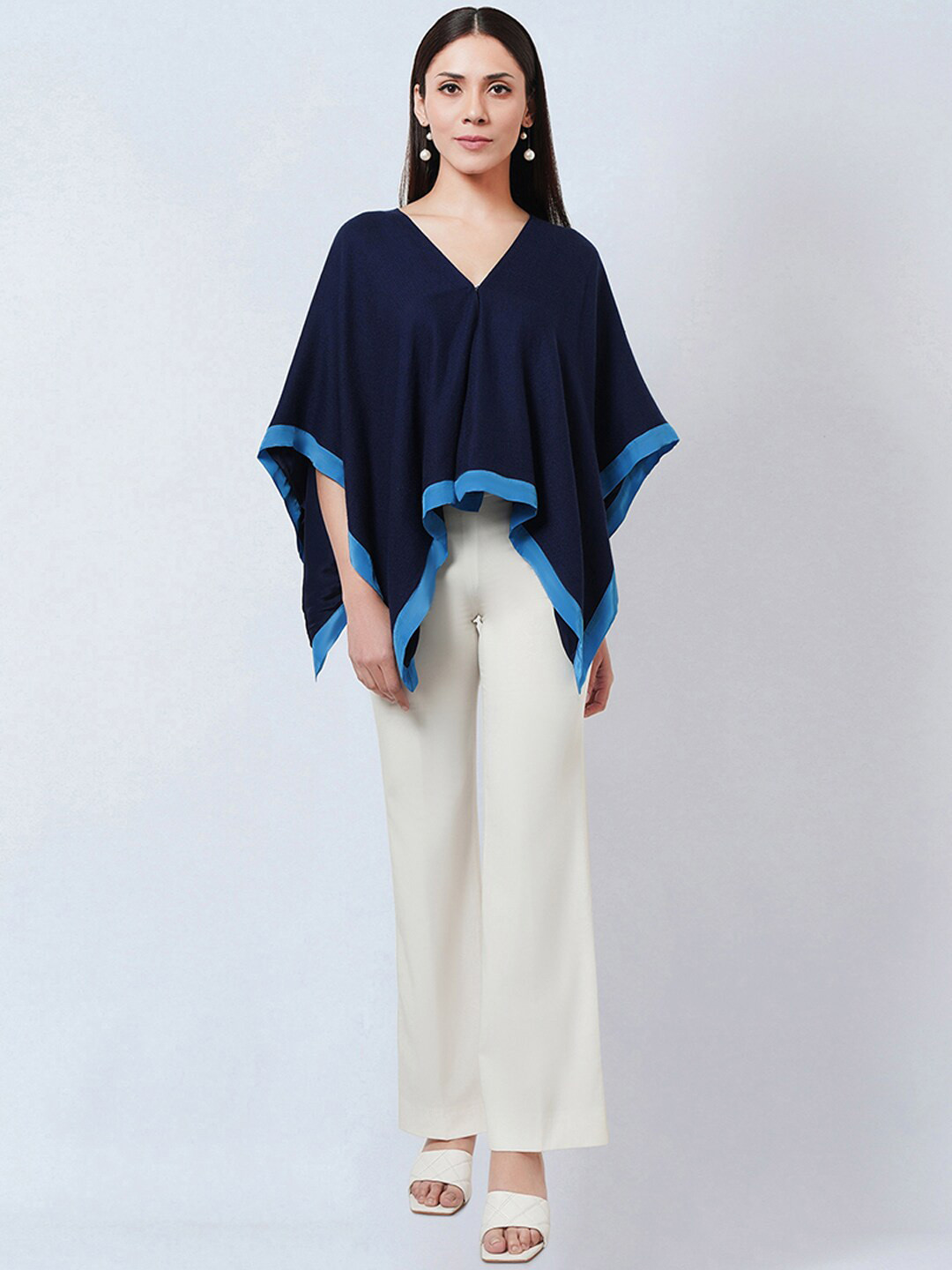 First Resort by Ramola Bachchan Cashmere Cape Shrug