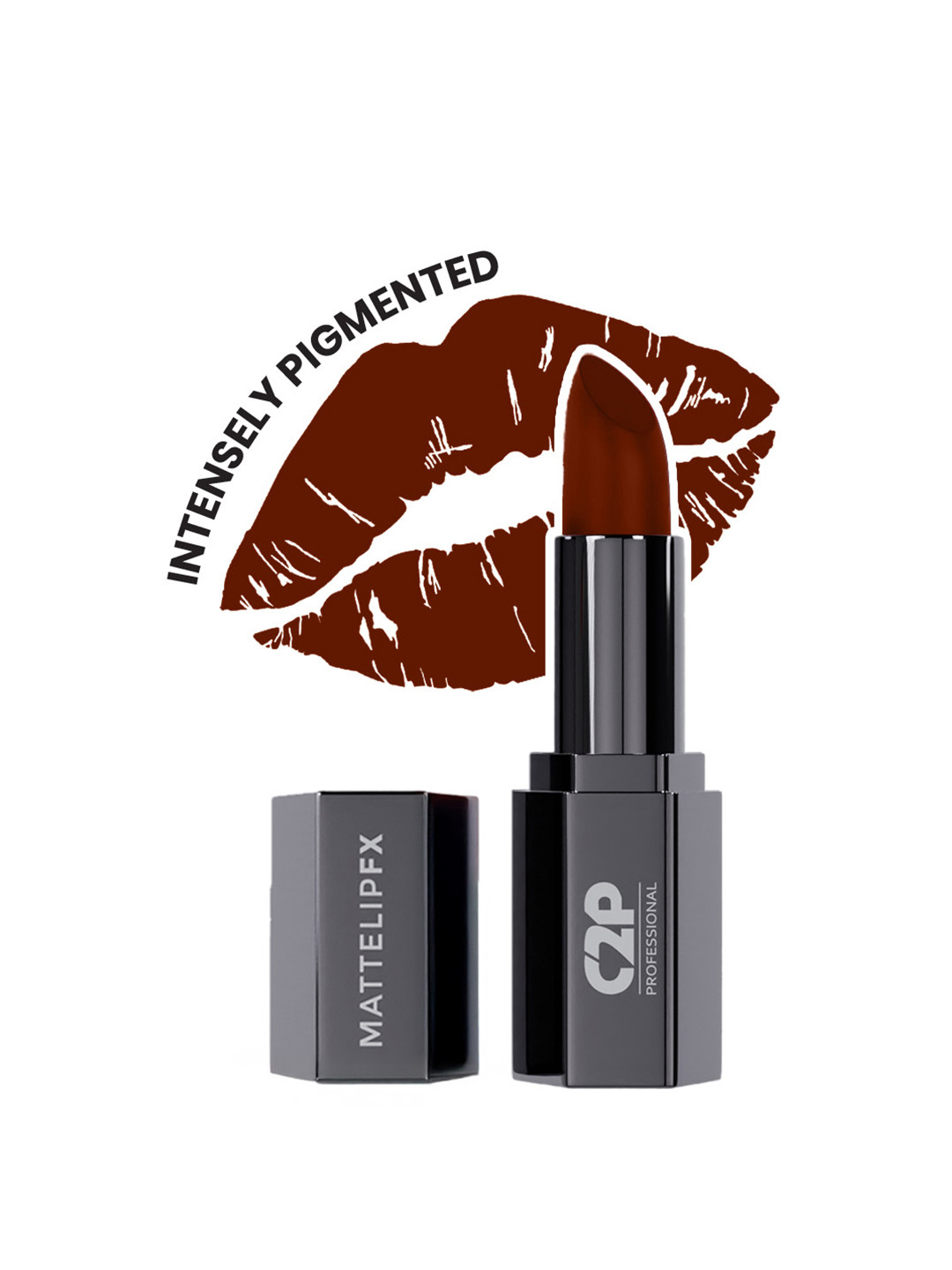 C2P PRO MAKEUP Matte Lip FX Long-Lasting Ultra Creamy Lipstick - Beautiful Brown 34