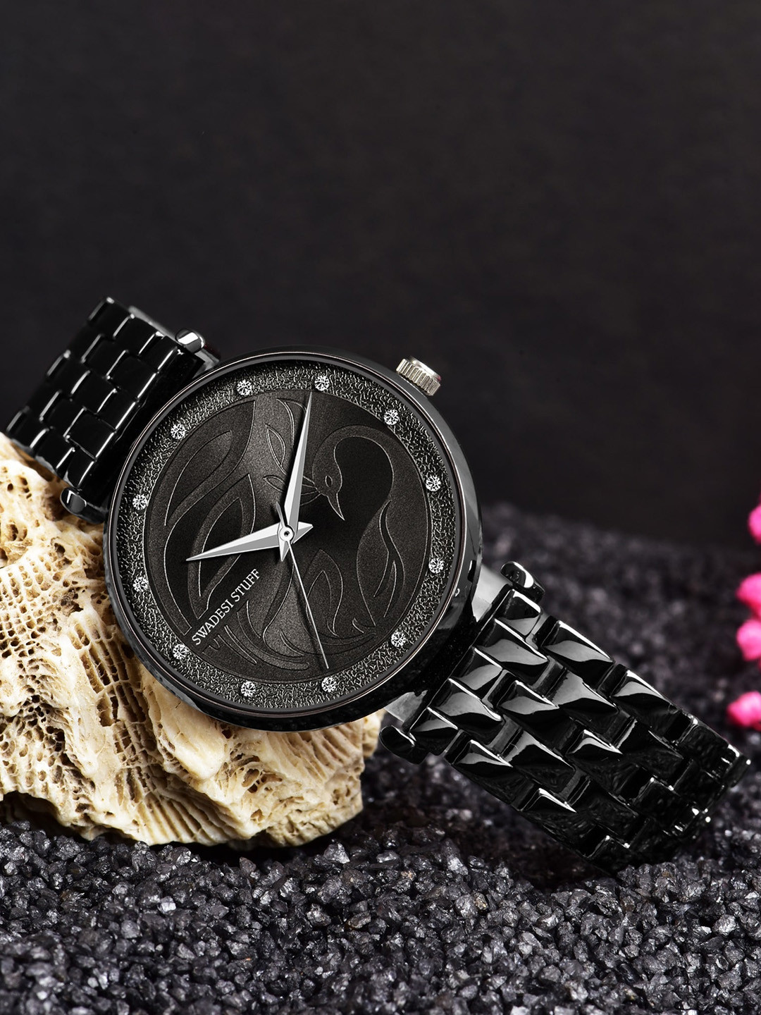 SWADESI STUFF Women Stainless Steel Straps Analogue and Digital Watch SF0525