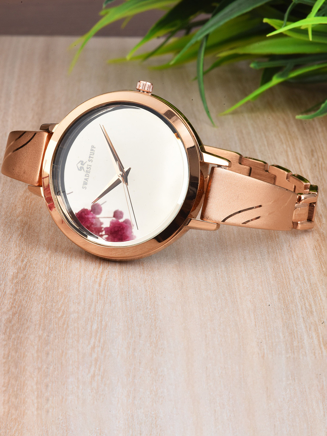 SWADESI STUFF Women Stainless Steel Straps Analogue Watch SF0536 ROSE