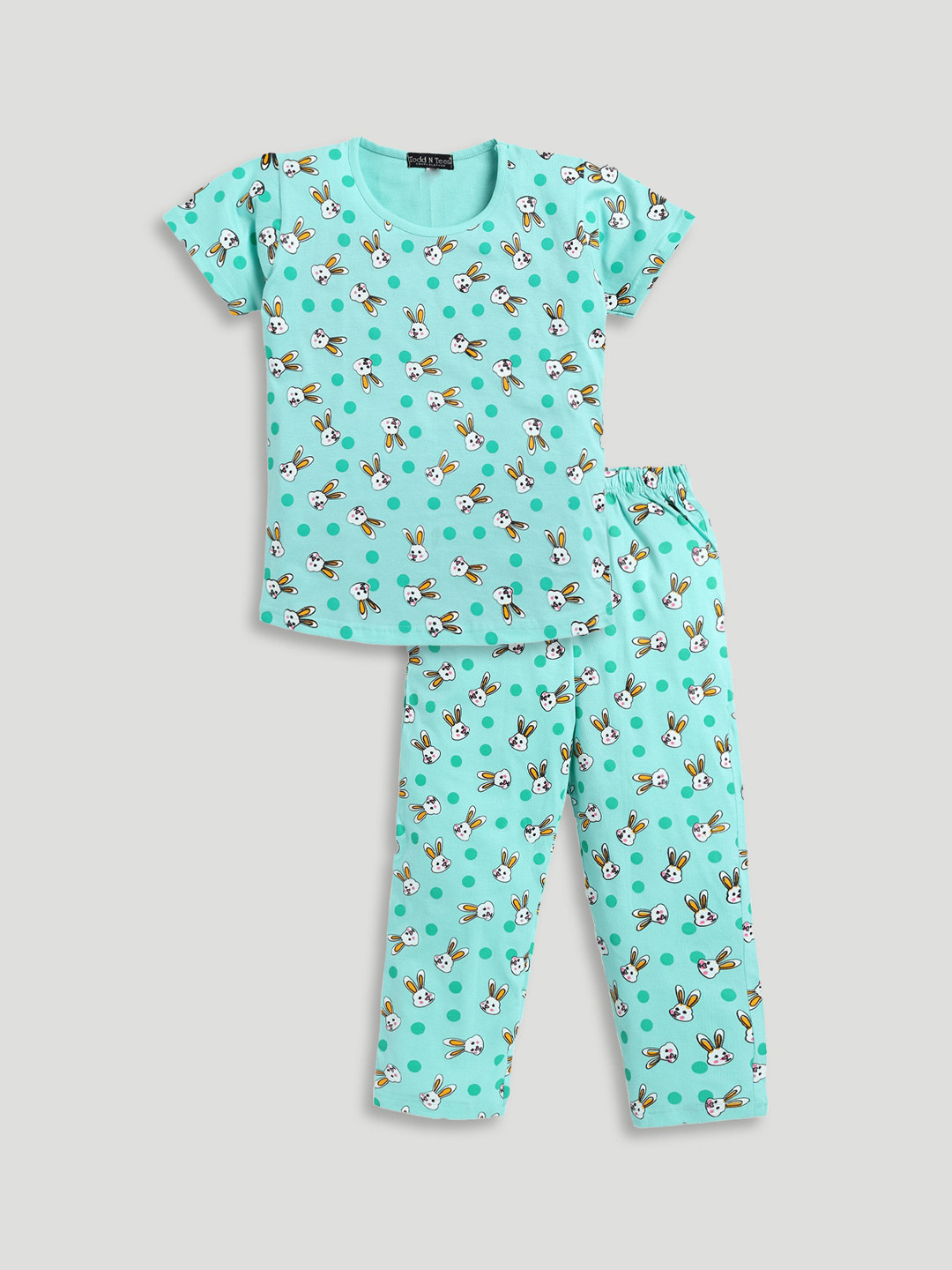 Todd N Teen Girls Conversational Printed Pure Cotton Night Suit