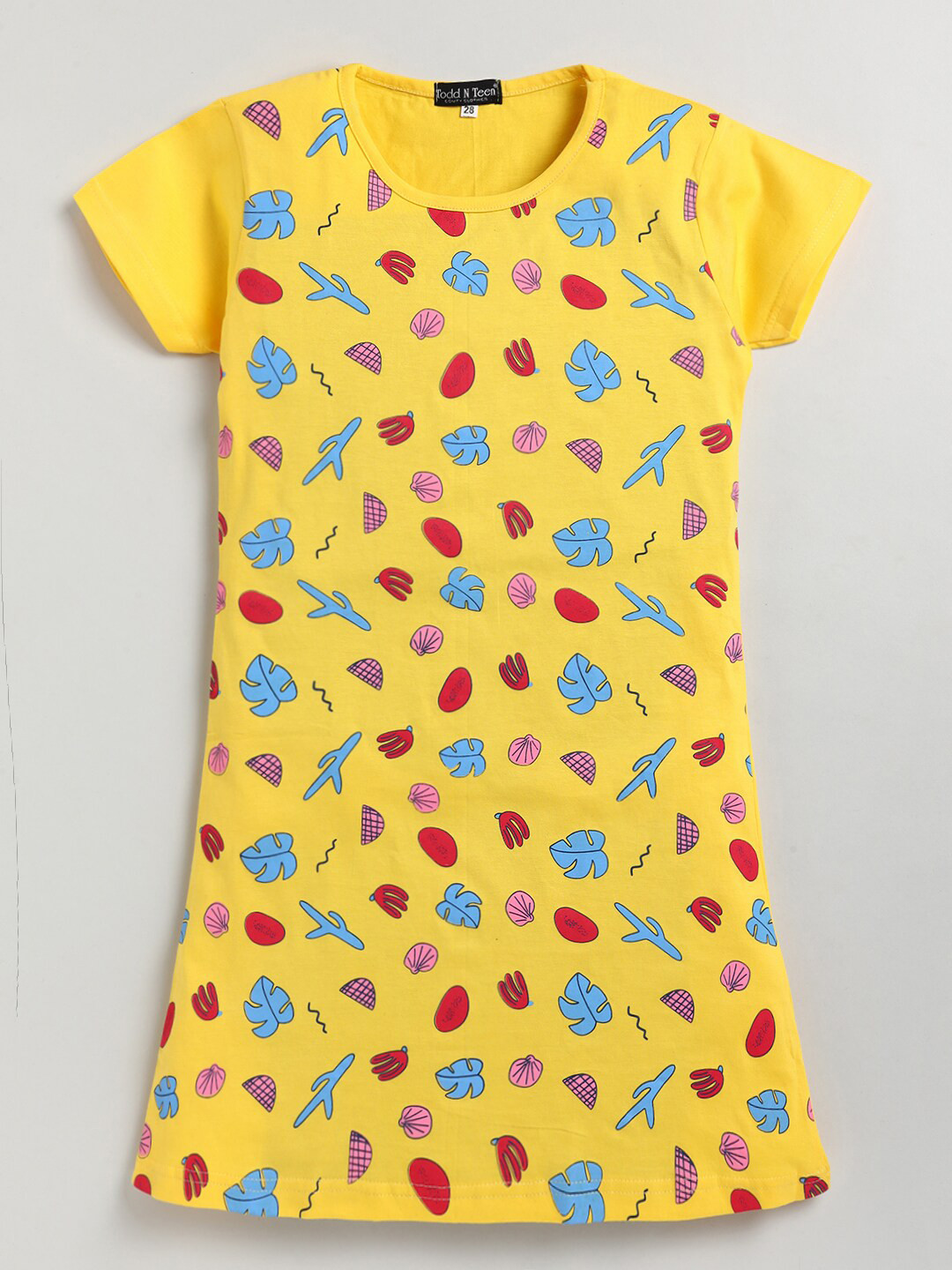 Todd N Teen Girls Conversational Printed Pure Cotton Nightdress