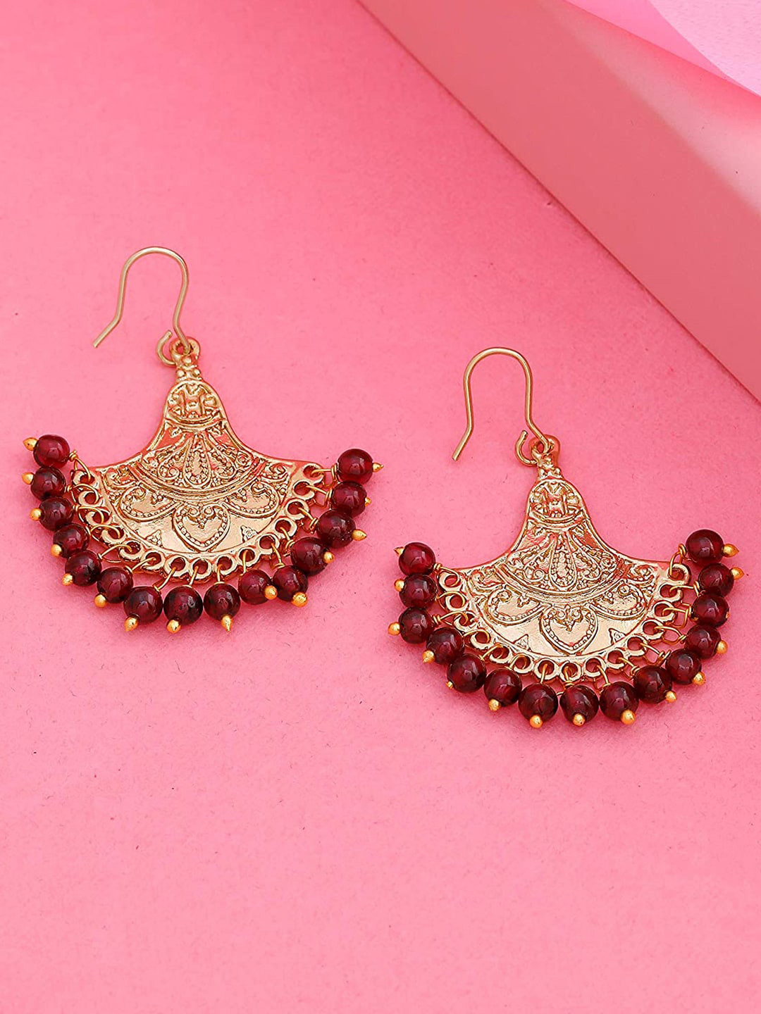 Estele Gold-Plated Classic Chandbali Earrings