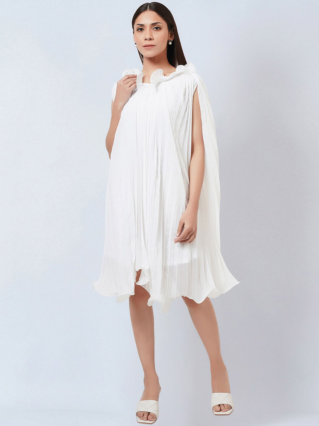 First Resort by Ramola Bachchan Self Design Georgette A-Line Dress