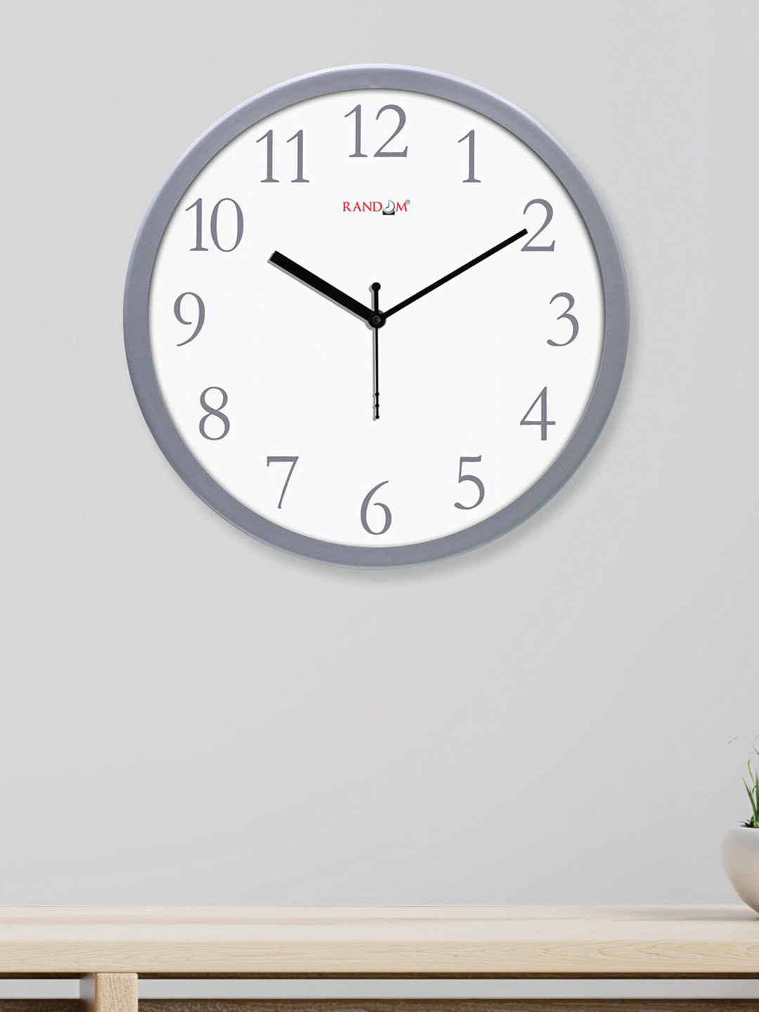 RANDOM  Modern Stylish Grey & White Contemporary Wall Clock