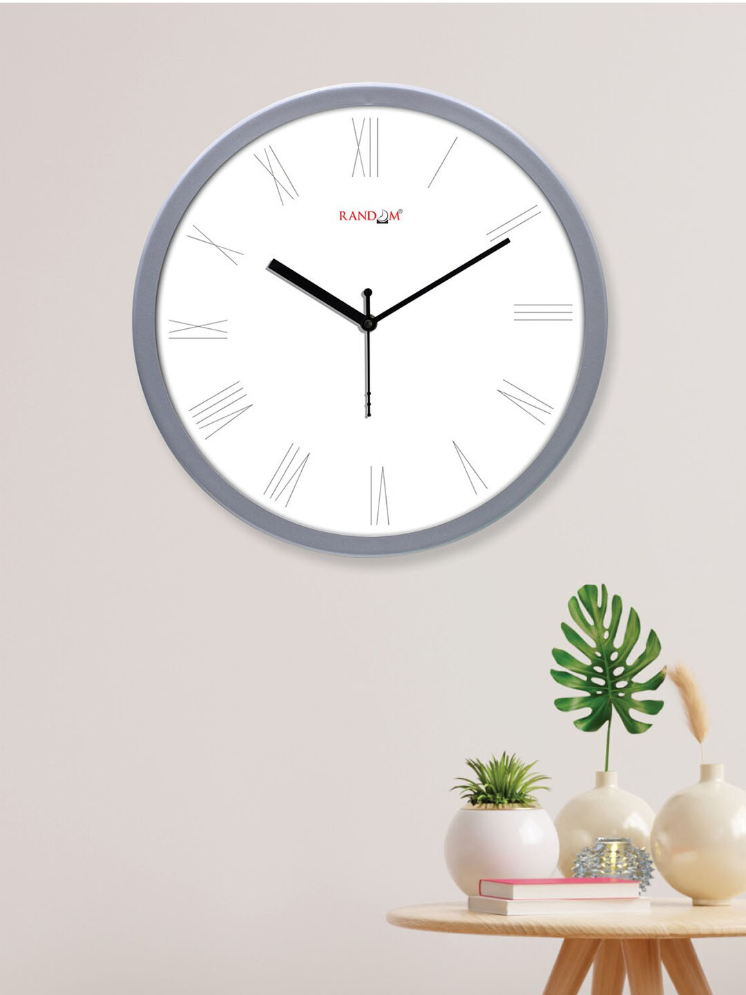 RANDOM Modern Stylish Grey & White Contemporary Wall Clock