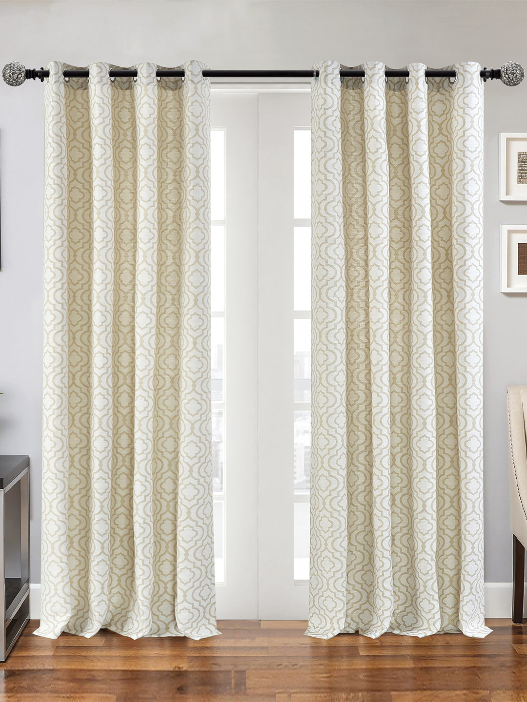 Deco Window Black Extendable Curtain Rods With Brackets