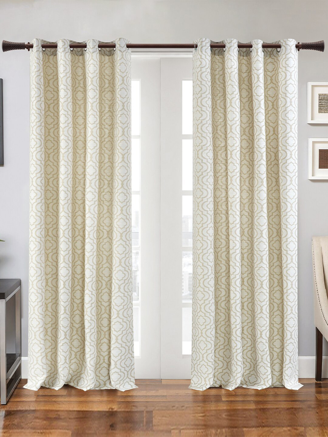 Deco Window 2-Pieces Brown Extendable Curtain Rods With Brackets