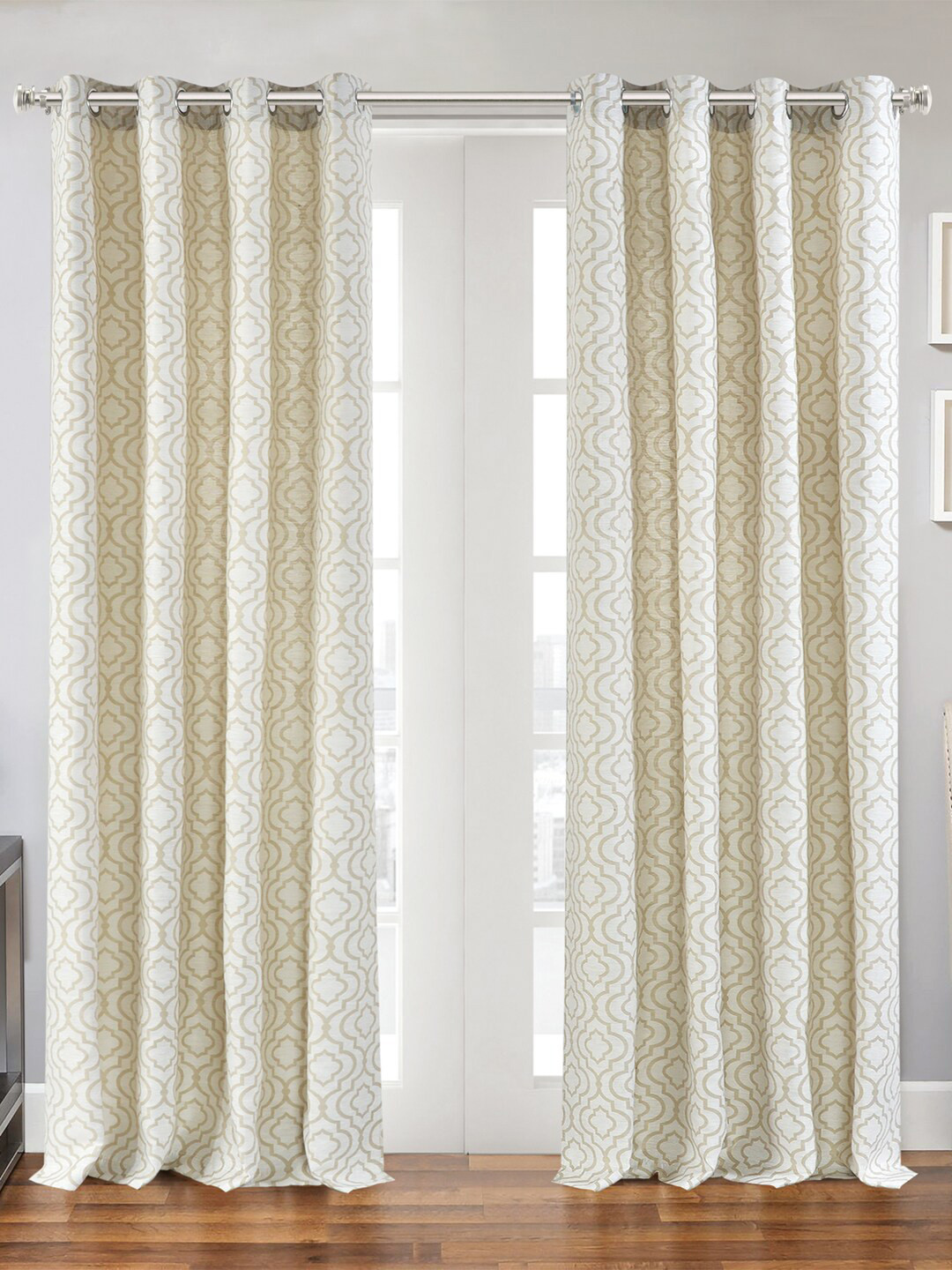 Deco Window 2 Pcs Silver Extendable Curtain Rods With Brackets