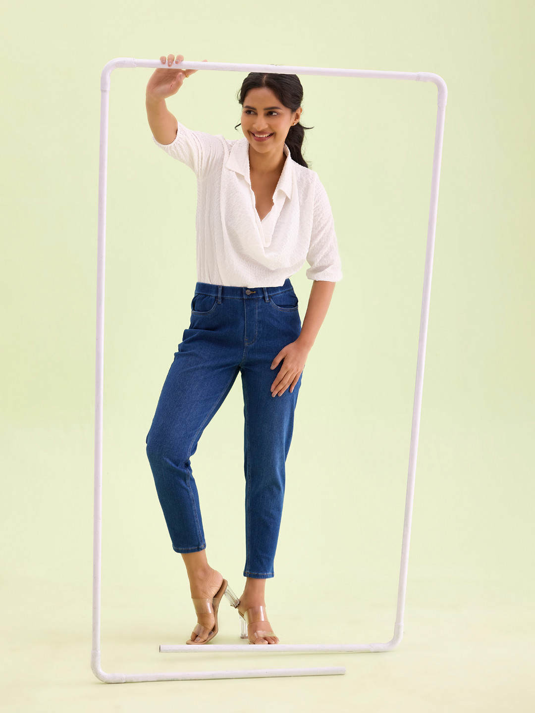 Go Colors Women Plus Size Slim Fit Denim Cropped Jeggings