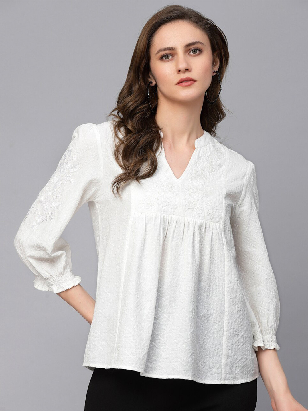Gipsy Mandarin Collar Embroidered Tunic