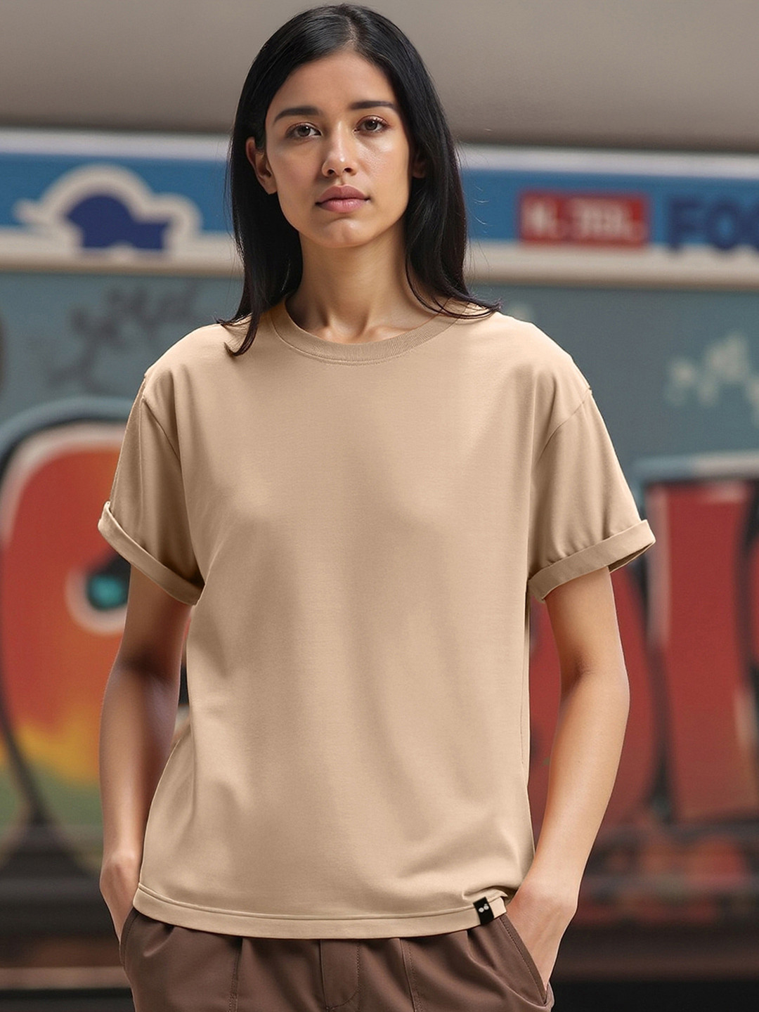 Bewakoof Women Brown Boyfriend T-shirt