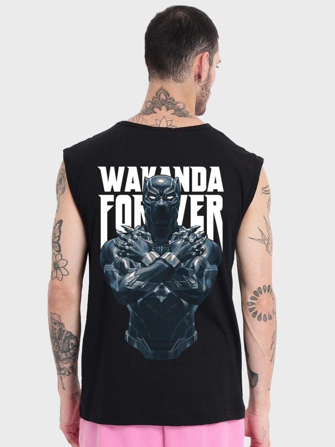 Bewakoof x Official Marvel Merchandise The King Graphic Printed Oversized Vest