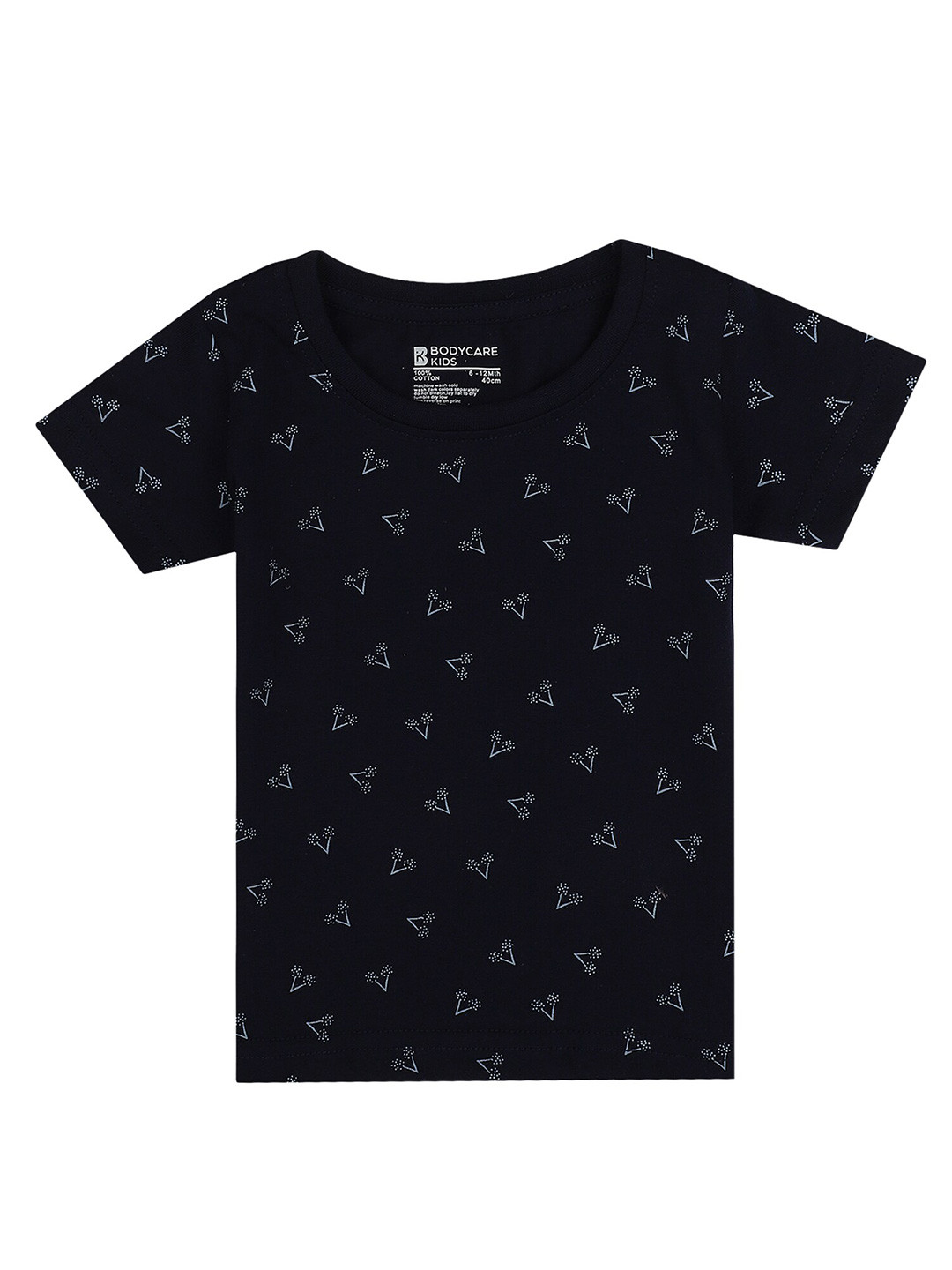 Bodycare Kids Girls Conversation Printed Round Neck Short Sleeves Cotton T-shirt