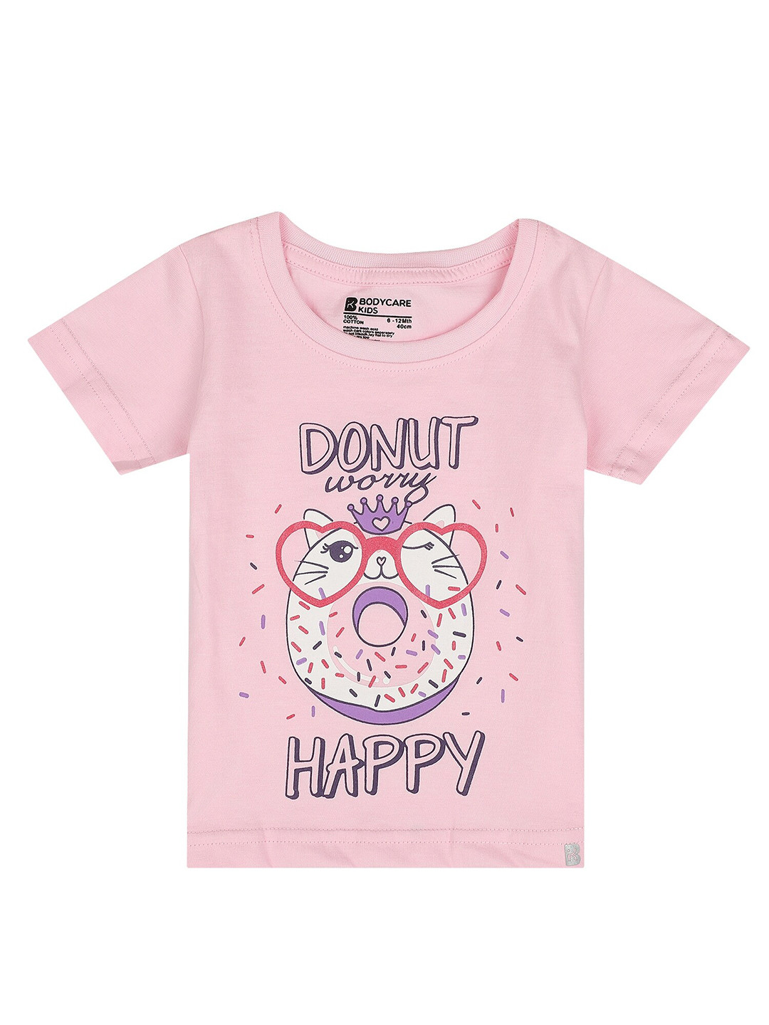 Bodycare Kids Girls Graphic Printed Antiviral Anti Bacterial Cotton T-shirt