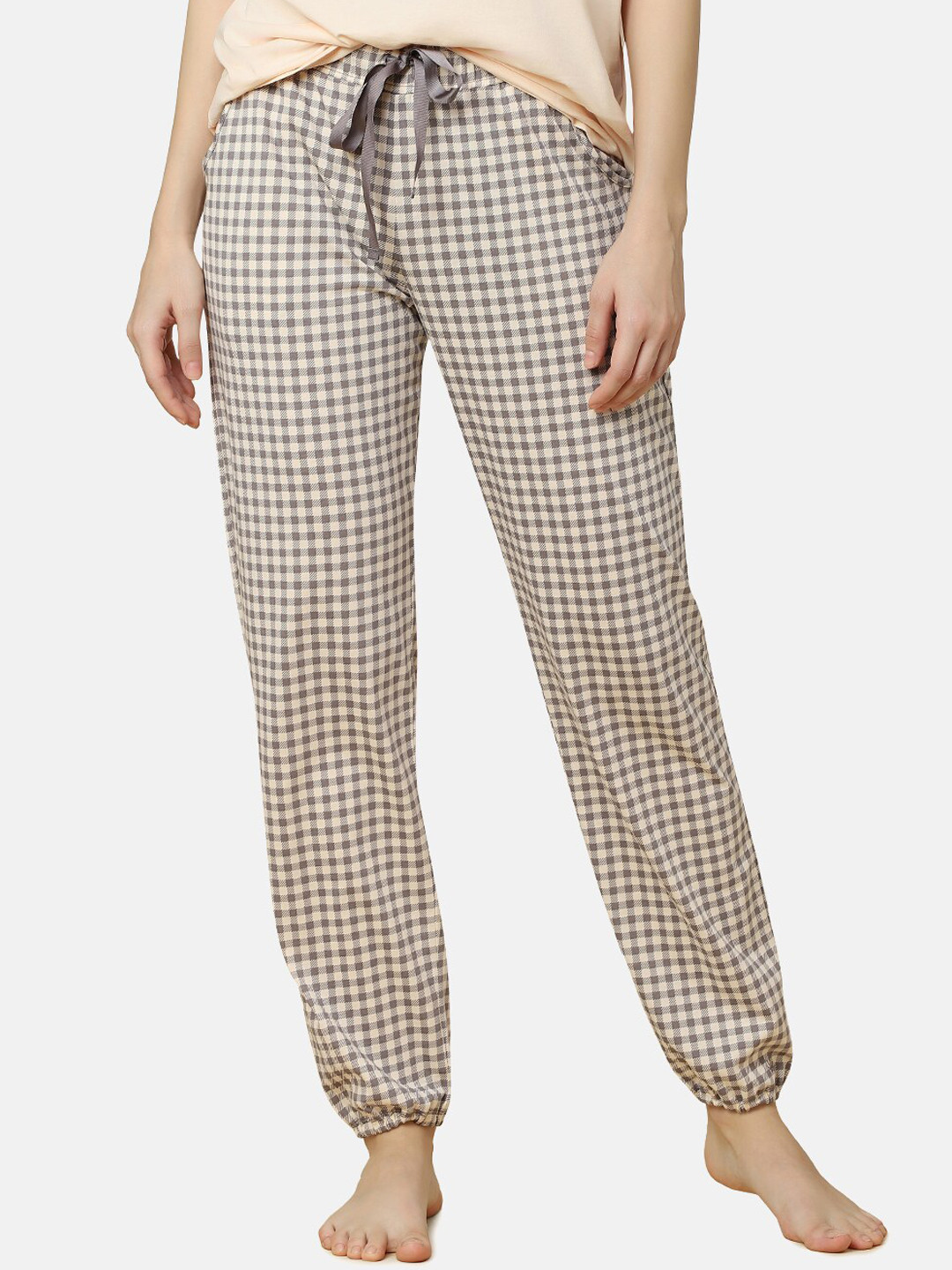 Triumph Women Checked Jogger Pure Organic Cotton Lounge Pants