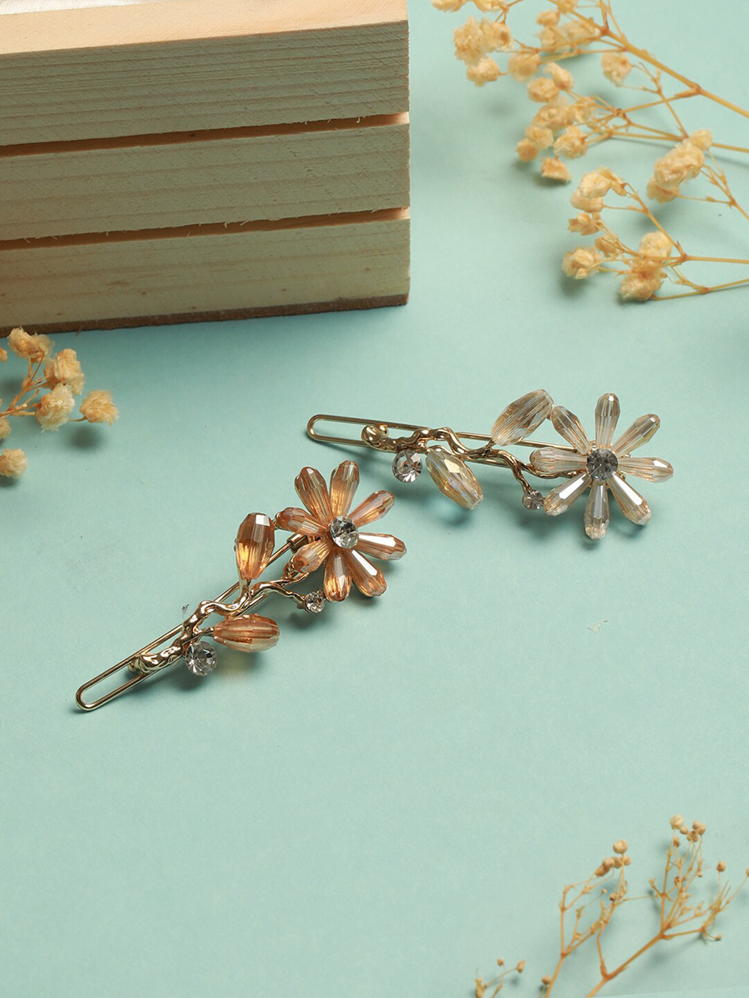 Jazz and Sizzle Set of 2 CZ Embellished Bobby Pins