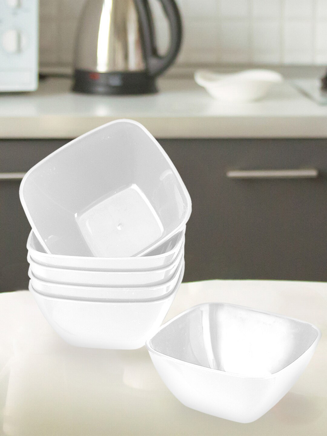 Kuber Industries Yellow & White 12-Pieces Microwave Safe Bowls-250 ml Each