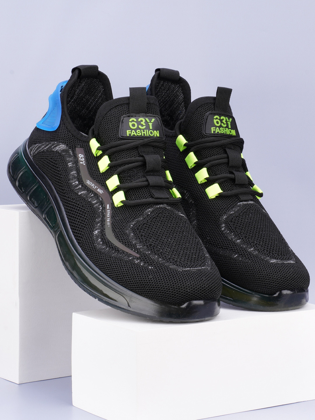 RapidBox Men Woven Design Mesh Basics Sneakers