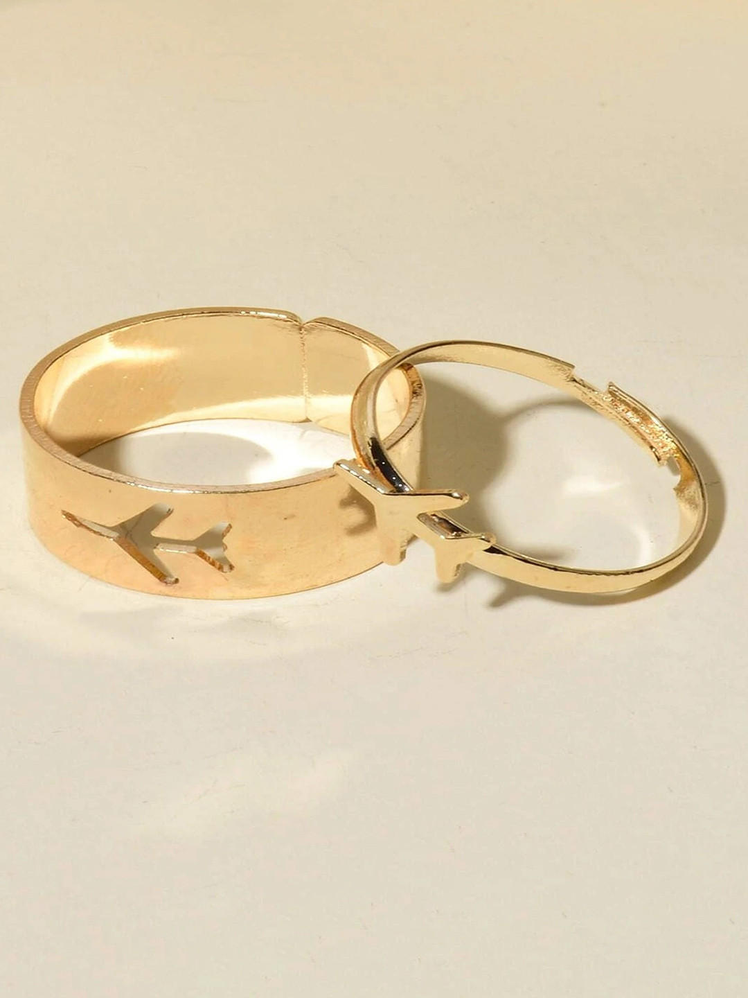 Pinapes Set Of 2 Gold-Plated Ring