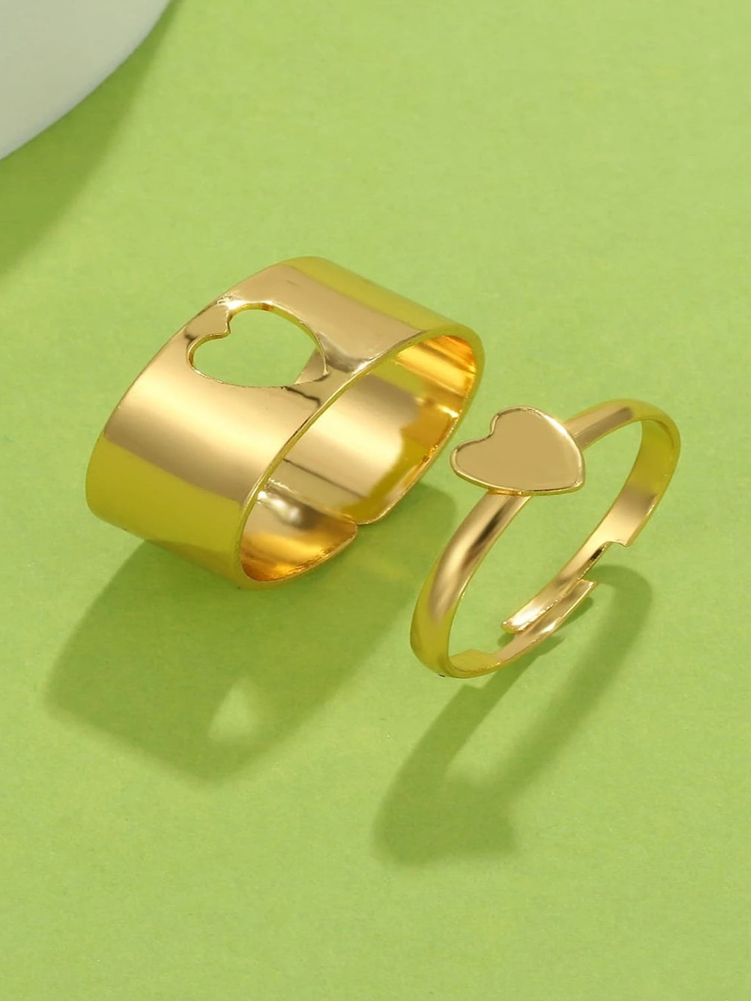 Pinapes Set Of 2 Gold-Plated Couple Ring