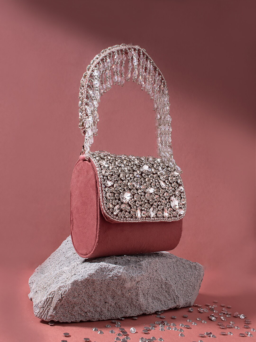 Swisni Embellished Envelope Clutch