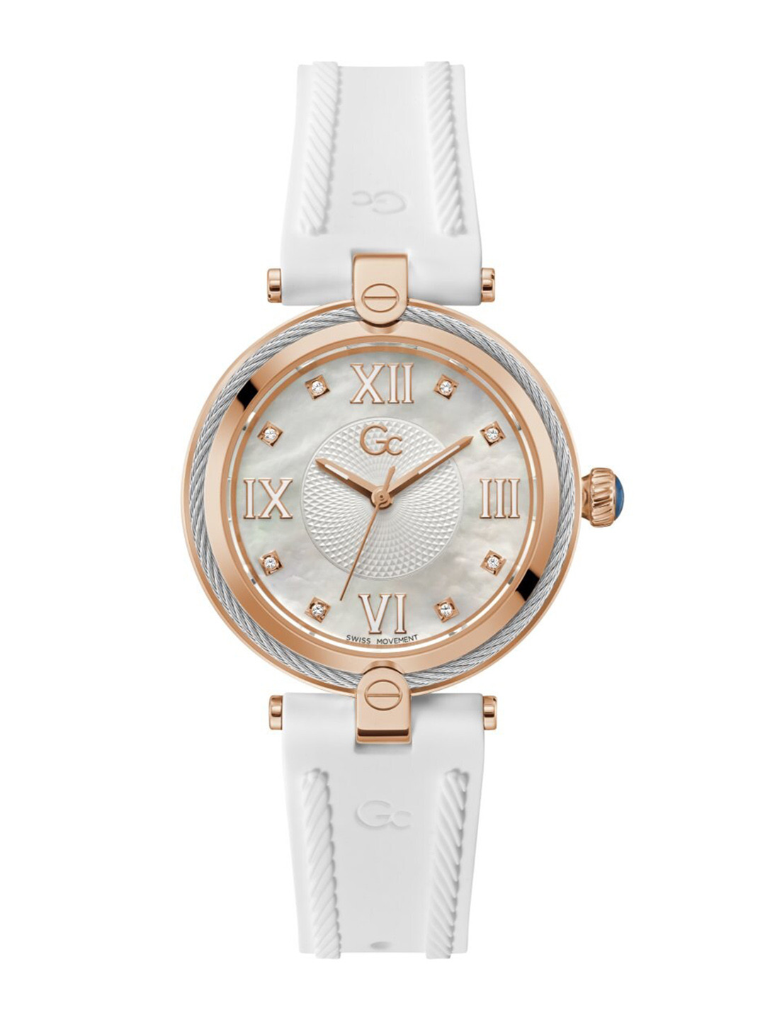GC GUESS COLLECTION Fusion Cable White Round Dial Women Analog Watch - Z15003L1MF