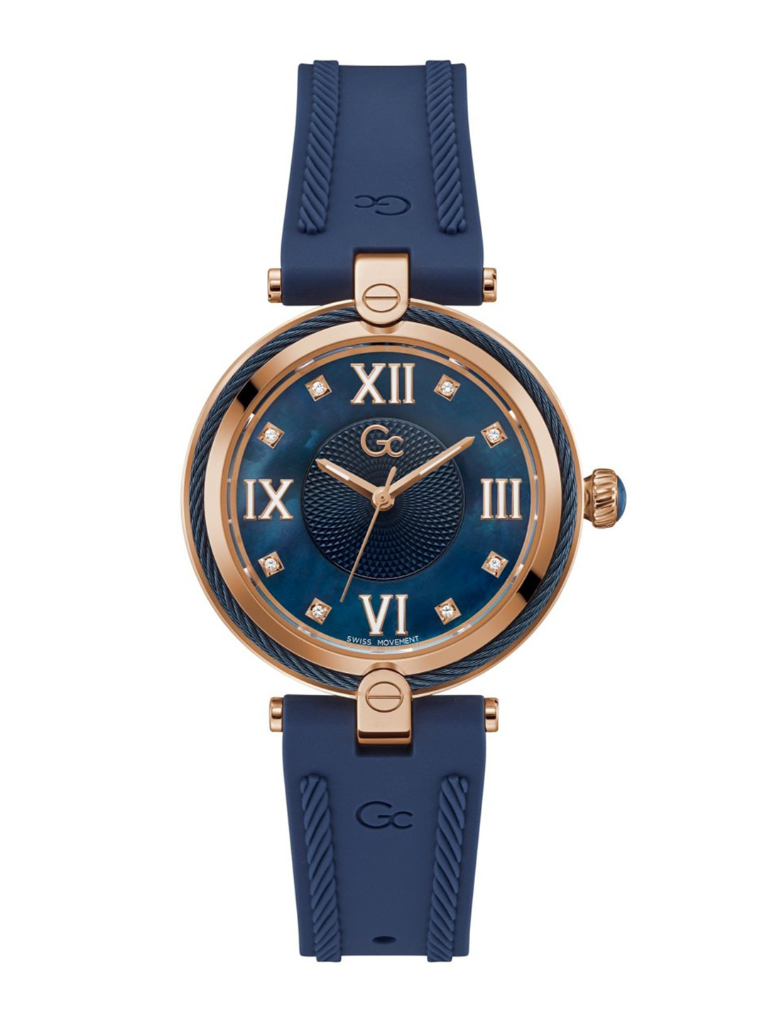 GC GUESS COLLECTION Fusion Cable Blue Round Dial Women Quartz Analog Watch - Z15004L7MF