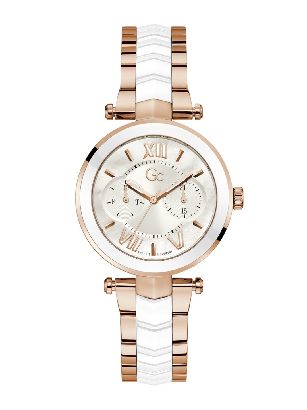 GC GUESS COLLECTION Illusion White Round Dial Women Quartz Analog Watch - Y92005L1MF