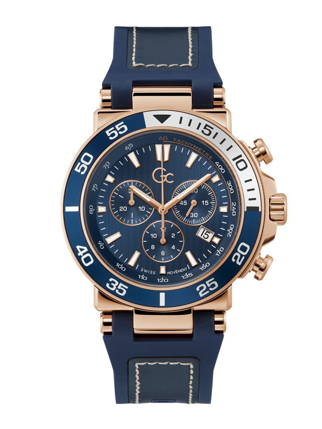 GC GUESS COLLECTION One Sport Blue Round Dial Men Quartz Analog Watch - Z14008G7MF