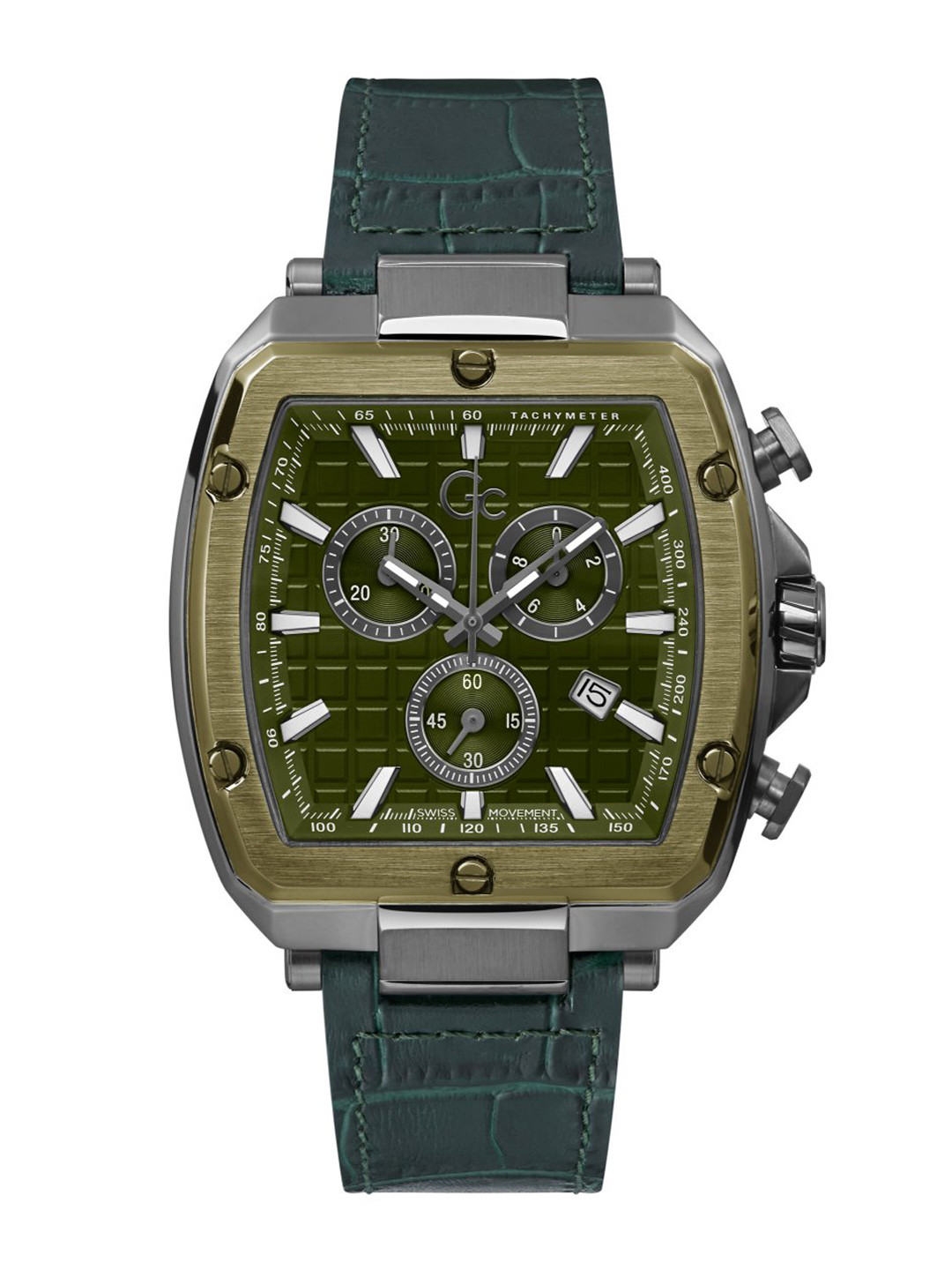 GC GUESS COLLECTION Spirit Tonneau Green Dial Men Quartz Analog Watch - Y83011G9MF