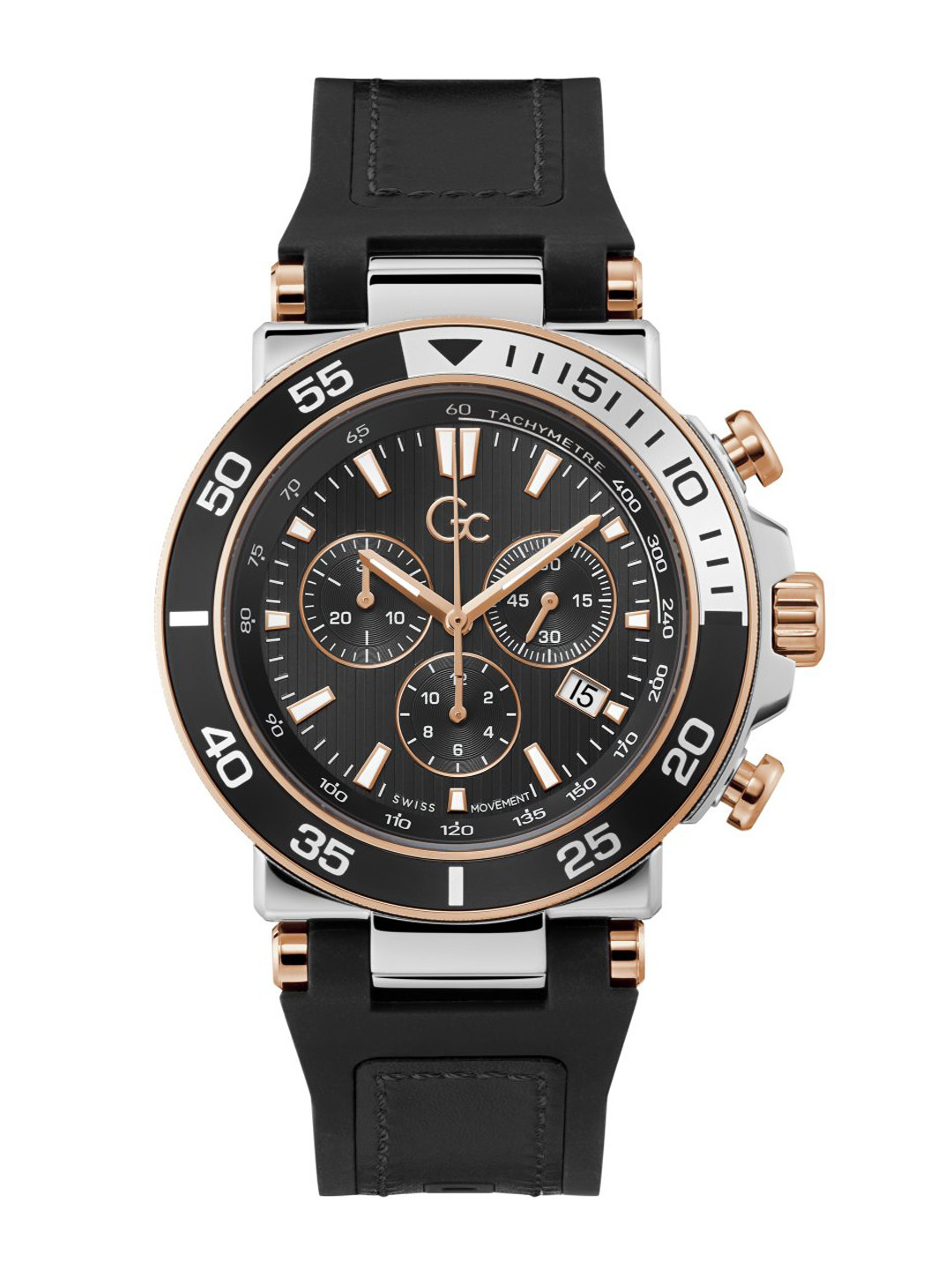 GC GUESS COLLECTION One Sport Black Round Dial Men Quartz Analog Watch - Z14005G2MF