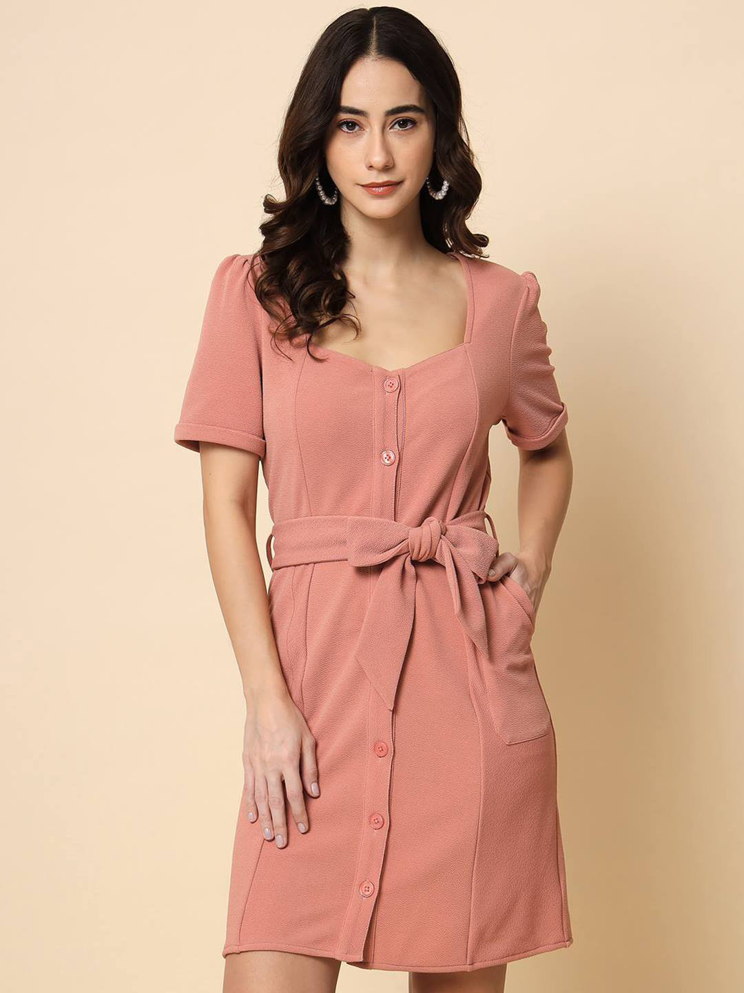 Beatnik Square Neck A-Line Dress
