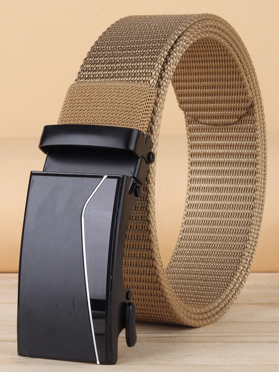 ZORO Men Textured Slider Buckle Belt