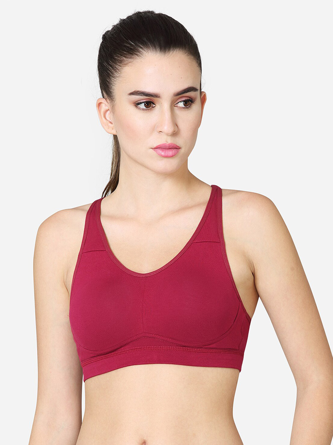 VStar Medium Coverage Non-Padded Non-Wired Running Sports Bra With Detachable Straps