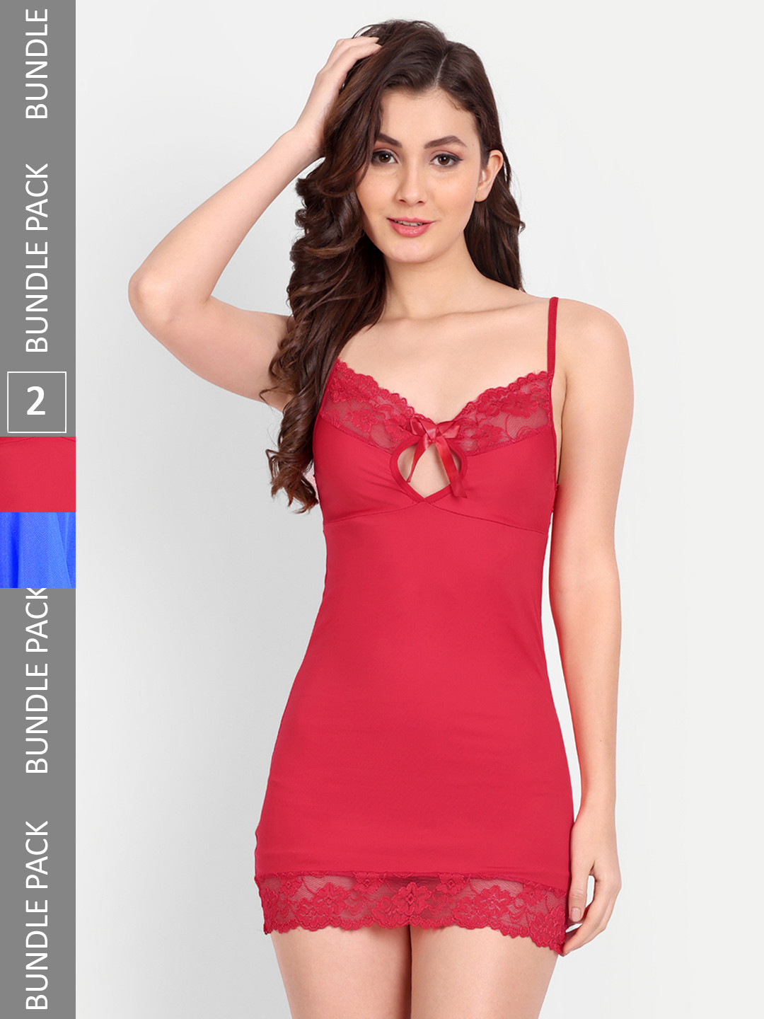 FIMS Set Of 2 Blue & Red Net Baby Doll
